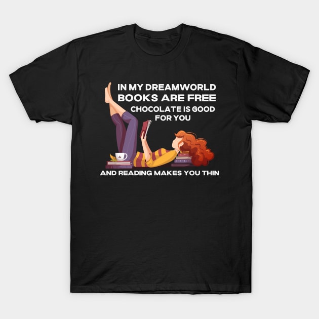 Funny Reading Design for Bookworms T-Shirt by Shirts by Jamie